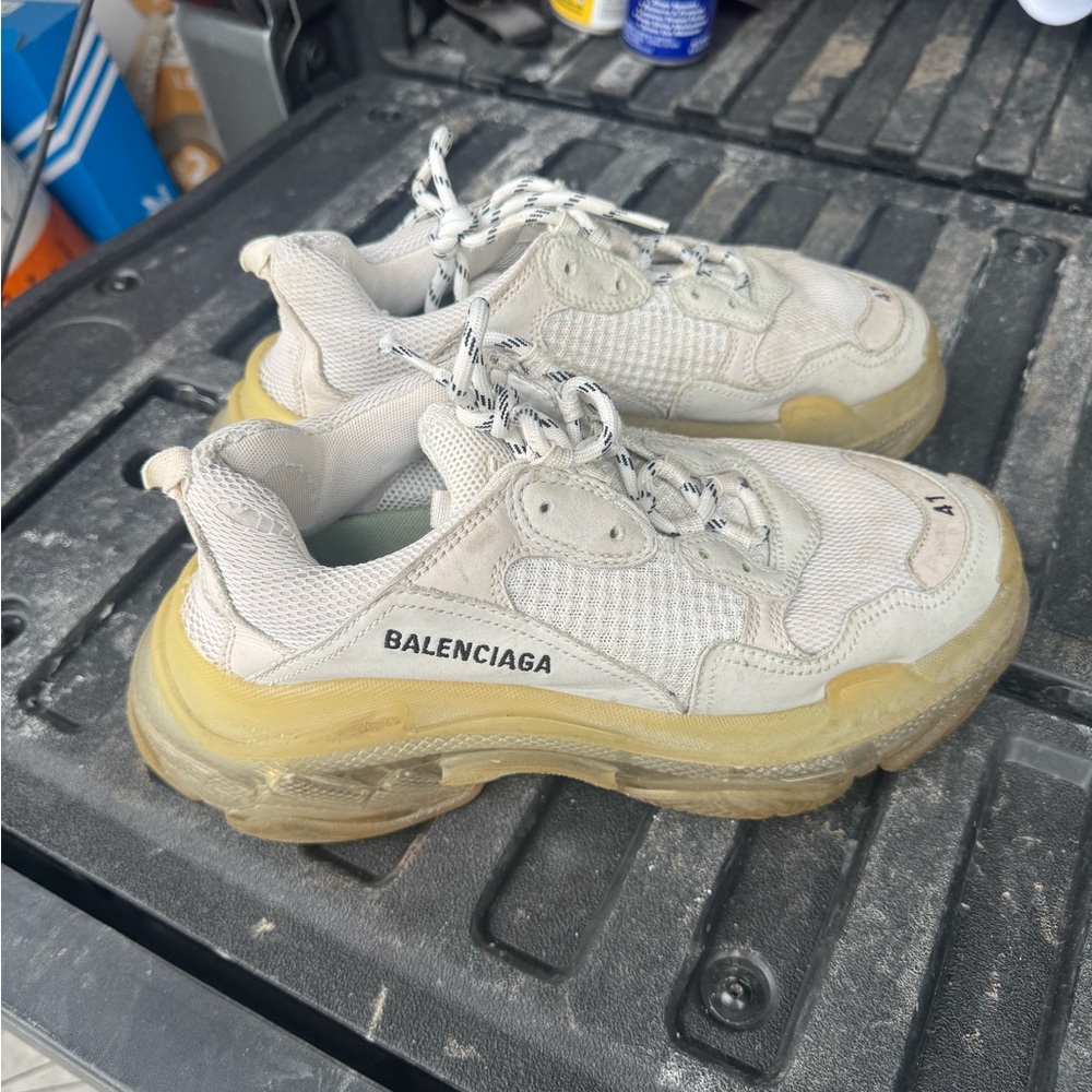Balenciaga Cream and Tan Chunky Sneakers